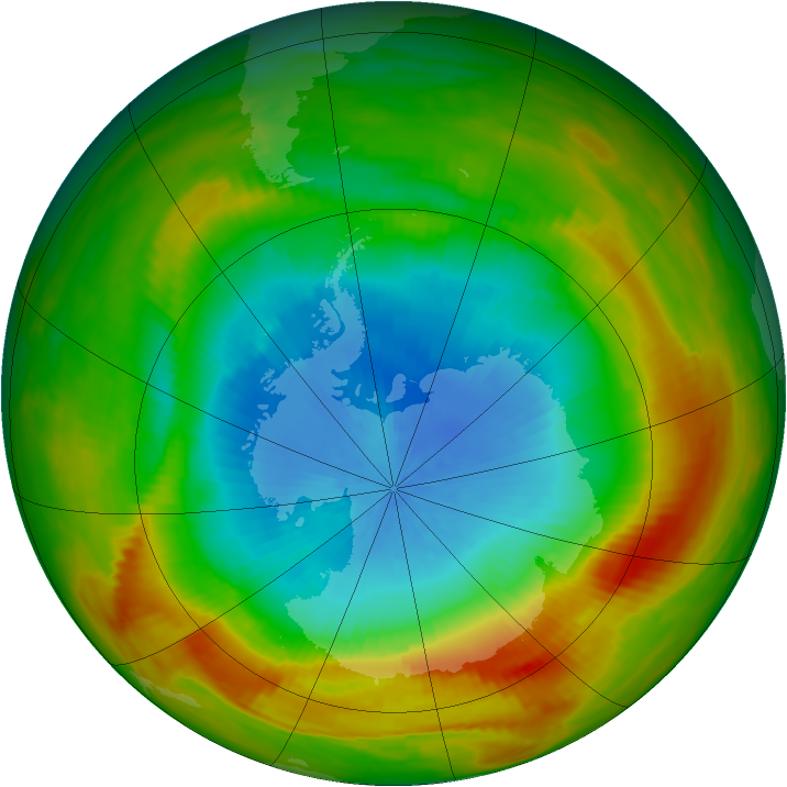 Antarctic ozone map for 01 November 1981